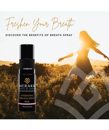 Merakk Hydrating Fresh Breath Spray in Rose - Sugar-Free Breath Freshener Spray & Dry Mouth Spray - Bad Breath Spray with Stevioside Menthol & Glycerin - Dentist-Designed Oral Spray - 0.3 fl oz - Buy Online on GoSupps.com