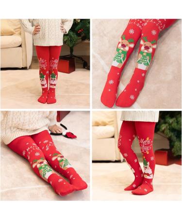 Silkglory Christmas Baby Girl Tights | Christmas Element Print Pattern | Cotton Pantyhose for Newborn Toddler | Red | 7-9 Years - Buy Online on GoSupps.com