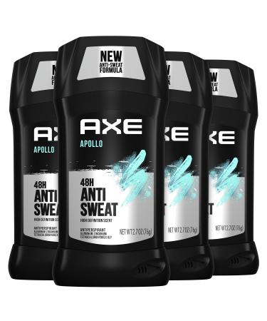 AXE Apollo Antiperspirant Deodorant Stick For Men Sage & Cedarwood 48 Hr Anti Sweat Mens Deodorant, 2.7 Ounce (Pack of 4) Body Wash