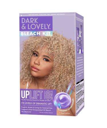 SoftSheen-Carson Dark and Lovely Uplift Hair Bleaching Kit for Dark Hair, Bleach Blonde Hair Dye Kit includes Hair Bleach Powder, Cream Developer and Hair Toner, Bleach Blonde, 1 kit