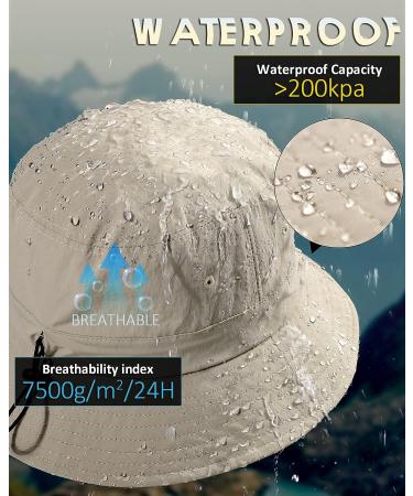 Waterproof UPF 50+ Bucket Hat for Women Men - Beige, One Size - Buy Online on GoSupps.com