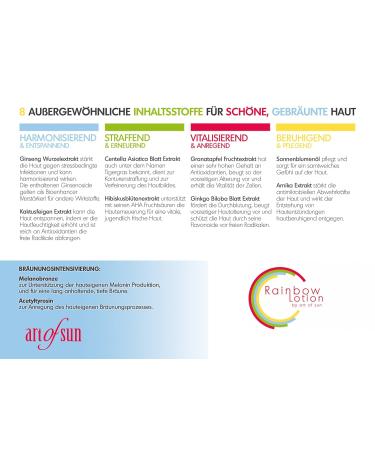 Art of Sun Rainbow Lotion - Premium Face & Body Tanner 200ml | Perfect for All Skin Types | International Shipping Available - Buy Online on GoSupps.com