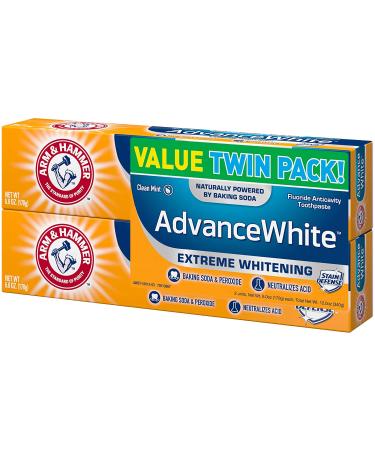 Arm & Hammer Advance White Extreme Whitening Twin Pack, Fresh Mint 6 oz - Stain Defense, Packaging May Vary - Buy Online on GoSupps.com