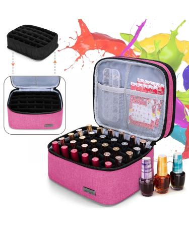 LUXJA Nail Polish Carrying Case - Pink | Holds 20 Bottles (15ml) | Portable Organizer Bag for Manicure Set - Buy Online on GoSupps.com