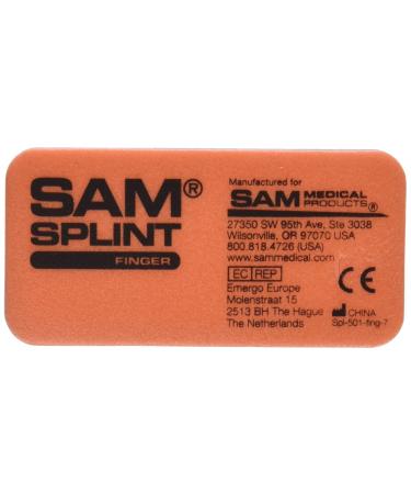 SAM Medical Finger Splint Orange and Blue 3 Count