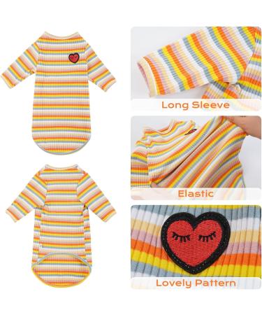Soft & Breathable Sphynx Cat Cotton Sweater - Cute Yellow Striped Pet Clothing - Round Collar Vest for Kittens - Buy Online on GoSupps.com