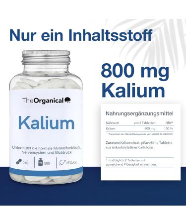Buy Theorganical High-Dose Potassium Citrate 800mg | 240 Capsules | Made in Hamburg | Pure & Additive-Free Potassium Supplement - Buy Online on GoSupps.com