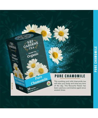 Sri Gardens Tea Pure Chamomile Tea Bags 20 count - Buy Online on GoSupps.com