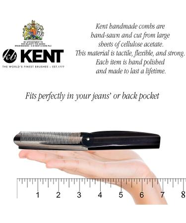 Kent 82T 4 Graphite Folding Pocket Comb for Men - Fine Tooth Hair Comb for Everyday Grooming - Beard and Mustache Styling Tool - Made in England - Buy Online on GoSupps.com