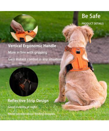 Funfox Dog Harness for Small & Medium Dogs - No Pull Adjustable Breathable Safety Harness in Orange - Buy Online on GoSupps.com