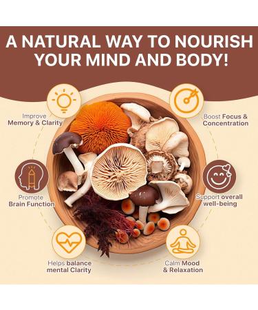 Onznoz Mushroom Gummies 2500mg - Mushroom Supplement with Reishi Cordyceps Lions Mane Immune Support Focus Memory Energy Mushroom Complex Capsules (80 Count (Pack of 1)) - Buy Online on GoSupps.com