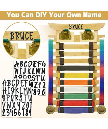 IHEL Karate Belt Display Rack 10 Belt - Personalize with Stickers and Medal Case for BJJ, Jiu Jitsu, TKD Martial Arts - Buy Online on GoSupps.com