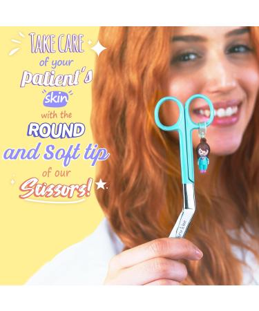 Nurse Love Nursing Scissors | Bandage Scissors for First Aid & Vet Students | Stainless Steel Cyan Scissors with Sharp Blades & Round Tip - Buy Online on GoSupps.com