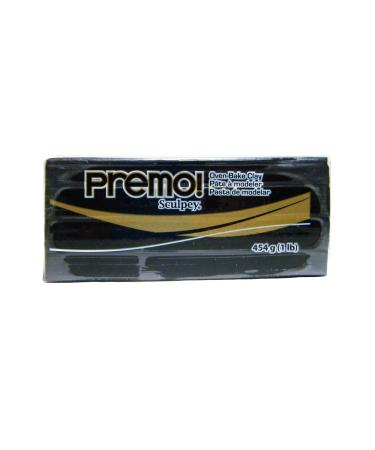 Sculpey Premo  Polymer Oven-Bake Clay  Black  Non Toxic  1 lb. bar  Great for jewelry making  holiday  DIY  mixed media and home d cor projects. Premium clay perfect for clayers and artists.