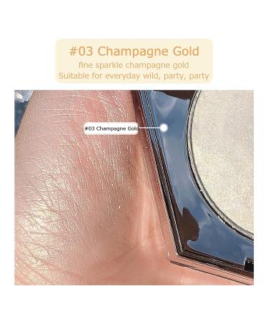 Metallic Highlighter Palette Kit | Long Lasting Champagne Gold Face Illuminator | Highlighter Makeup Palette with Brush - Buy Online on GoSupps.com