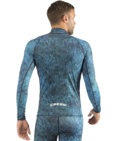 Cressi Camouflage Rash Guard for Scuba Diving & Spearfishing - Crew Neck, X-Large Camo Blue - Buy Online on GoSupps.com