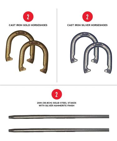 Franklin Sports Horseshoe Set - Official Size & Weight Steel Horseshoes for Yard & Beach - Buy Online on GoSupps.com