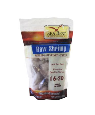 Sea Best 16/20 Count Peeled and Deveined Tail On Shrimp, 2 Pound (Pack of 1)