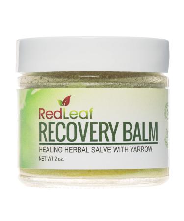 Red Leaf Recovery Balm- All Purpose Herbal Skin Salve Natural Soothing Healing Ointment with Organic Yarrow Scented with Yarrow Essential Oil 2 oz.