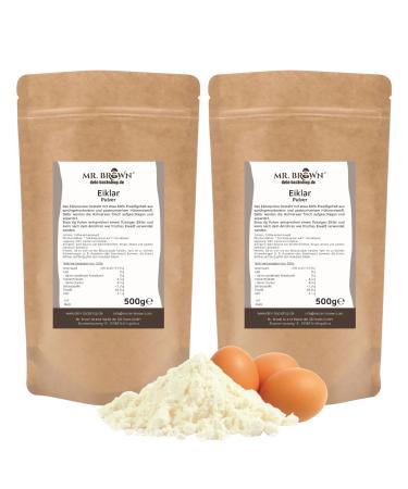 1kg (2x500g) Egg White Powder Pasteurized Egg White Powder Protein Powder for Cooking & Baking (1.00) 1.0 Kilogram