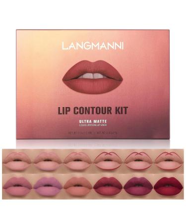 6 Matt Lipsticks & Lip Liners Set | Long-Lasting Waterproof Highly Pigmented Velvet Lip Gloss - International Shipping Available - Buy Online on GoSupps.com