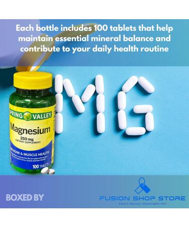 Magnesium 250 mg- Bone Muscle Health Tablets 100 Ct (Pack of 1) - Buy Online on GoSupps.com
