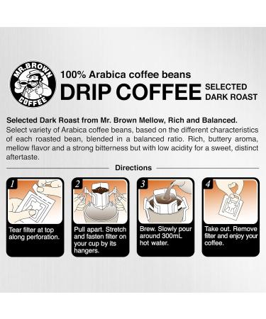 Mr. Brown Drip Coffee 100% Arabica Beans in Selected Dark Roast Flavor Ready to Make Comfort Coffee 10x15g 12 Counts - Buy Online on GoSupps.com