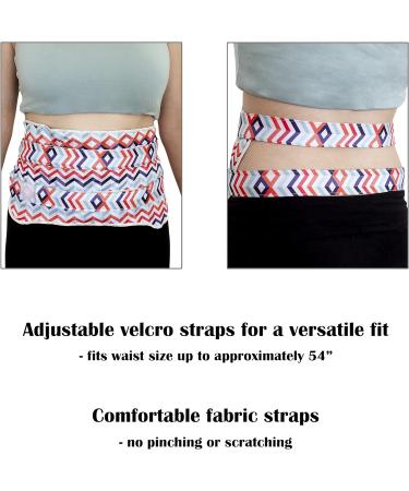 Organic Charcoal Bamboo Castor Oil Pack with Adjustable Straps for Ultimate Comfort - Liver Detox, Digestion, Constipation Relief - Red/Blue Stripe - Buy Online on GoSupps.com