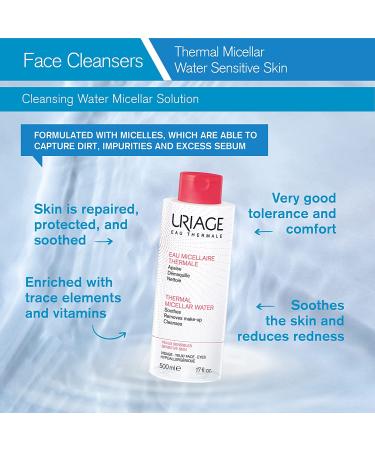 Uriage Thermal Micellar Water 500ml - Refreshing Cleansing & Hydration - Buy Online on GoSupps.com