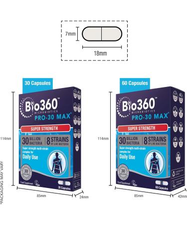 Natures Aid Bio360 Pro-30 MAX (30 Billion Bacteria) 30 Capsules - Probiotic Supplement - Buy Online on GoSupps.com