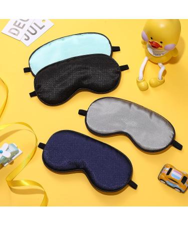 4 Pieces Eye Mask for Sleeping Kids Smooth Silk Soft Eye Cover with Adjustable Strap Blindfold for Sleeping Blocking Out Lights Childhood Kids Gift for Boys Girls (Black  Gray  Blue  Green) - Buy Online on GoSupps.com