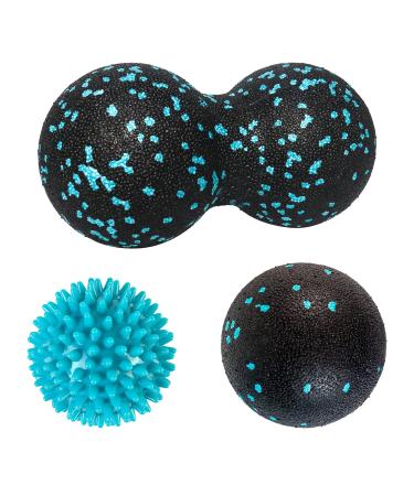 Kouclaa Balls Set-Spiky Ball-Peanut Massage-Lacrosse Ball.Ideal for self myofascial trigger point release deep tissue massage yoga-designed to relieve stress and relax muscles