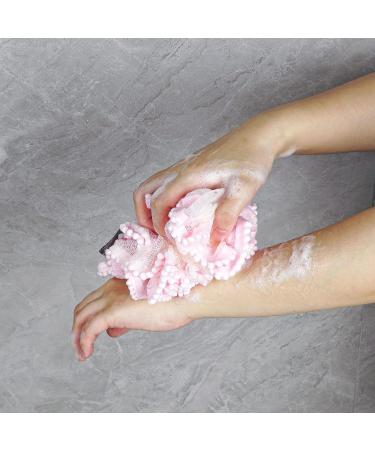 Buy Pink Loofah Shower Balls - Soft Body Wash Scrubber & Bath Accessories (2Pcs) for Effortless Cleaning - Buy Online on GoSupps.com