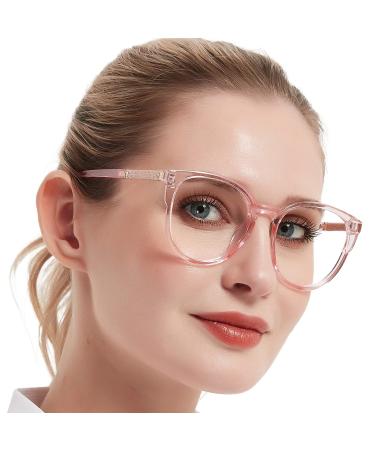 MARE AZZURO Large Bling Reading Glasses Women Trendy Round Readers 0 1.0 1.25 1.5 1.75 2.0 2.25 2.5 2.75 3.0 3.5 4.0 5.0 6.0 Pink 1.75 x