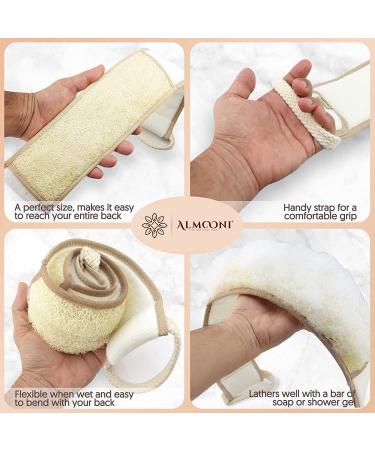 Natural Loofah Back Scrubber - Exfoliating Shower Tool for Deep Clean - Buy Online on GoSupps.com