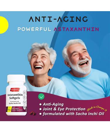 LemnaRed Free-Form Astaxanthin 6mg Softgel-60 Softgels Dietary Supplement Strongest Antioxidant Immune Supports Supports Eye Joint & Skin Health Formulated with Sacha Inchi Oil - Buy Online on GoSupps.com