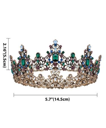 SWEETV Queen Crown for Women - Jeweled Baroque Wedding Tiara & Costume Accessory in Green - Buy Online on GoSupps.com