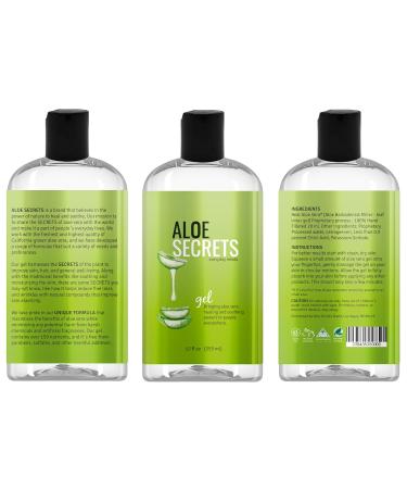 Pure Aloe Vera Gel 12oz - 100% Natural Vegan Highest Quality - California Grown for Face Skin Hair & Sunburn Relief - International Shipping Available - Buy Online on GoSupps.com