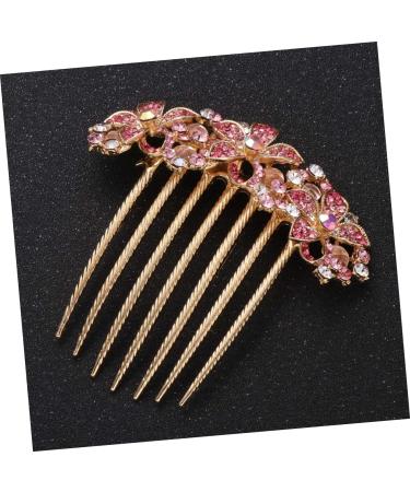 Angoily Womens Barrettes for Hair Wedding Hair Clip Flower Hair Accessories Hair Gems for Women Prom Hair Accessories Women Headpiece Bridal Tiara Pink Hair Piece Diamond Bride - Buy Online on GoSupps.com