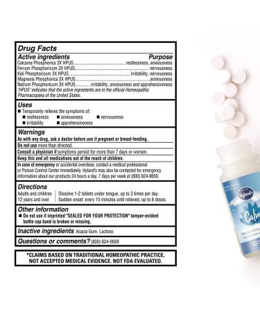 Hyland's Naturals Calm Tablets - Natural Stress Relief Supplement for Anxiousness & Nervousness, 50 Count - Buy Online on GoSupps.com