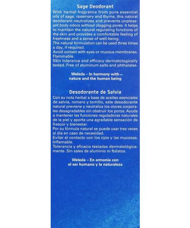 Weleda Sage Deodorant Spray 3.4 oz - Pack of 2 - Buy Online on GoSupps.com