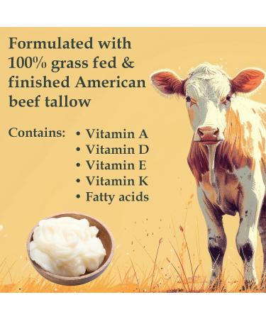 Whipped Beef Tallow Face Cream with 1% Bakuchiol | Natural Anti-Aging Moisturizer for Sensitive Skin | Unscented 1.7 oz - Buy Online on GoSupps.com