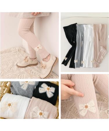 Silkglory Girls Leggings 2 Pcs for Baby Toddler Girls | 2-9 Years | Black/Gray/White/Apricot | 2-3 Years - Grey/Apricot - Buy Online on GoSupps.com