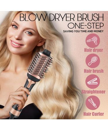 Buy 5-in-1 Blow Dryer Brush - Versatile Ceramic Titanium Hot Air Brush for Drying Straightening Curling & Voluming - Perfect for Women - Black Gold - Buy Online on GoSupps.com