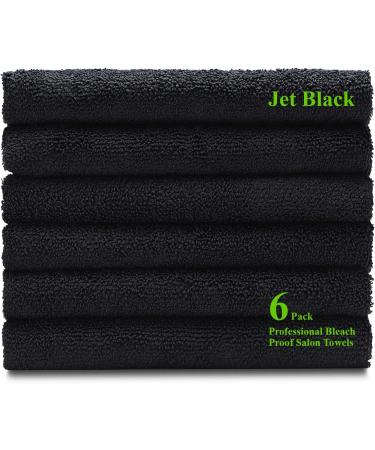 Cogana Microfiber Hair Towels Set 6 Pack - Black, Bleach Proof, Quick Drying - 16X32 Inches - Buy Online on GoSupps.com