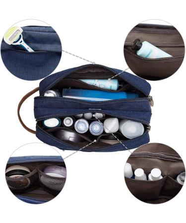 WANDF Small Nylon Toiletry Bag Dopp Kit Shaving Kit Lightweight for Men and Women - Blue - Buy Online on GoSupps.com