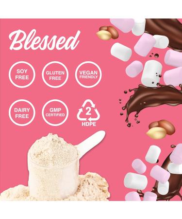 Blessed Vegan Protein Powder - Plant Based Protein Powder Meal Replacement Protein Shake 23g of Pea Protein Powder Dairy Free Gluten Free No Sugar Added 30 Servings (Rocky Road) Rocky Road 30 Servings (Pack of 1) - Buy Online on GoSupps.com