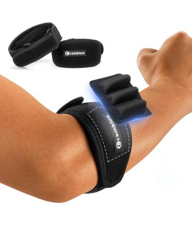 CAMBIVO 2 Pack Elbow Brace for Tendonitis and Tennis Elbow with Removable Pad Adjustable Elbow Strap for Women & Men Elbow Compression Sleeve for Weightlifting Golfer's Elbow Arthritis Bursitis