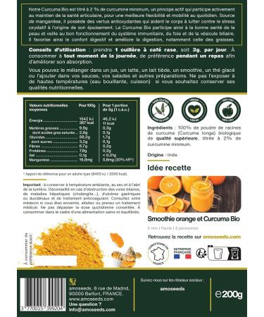 Organic Turmeric Powder 200G | 3% Curcumin | Joints Mobility Digestion Skin | Top Quality - Buy Online on GoSupps.com