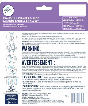 Glade PlugIns Air Freshener Kit Scented and Essential Oils for Bathroom and Home Fragrance Tranquil Lavender and Aloe 2 Warmers and 6 Fragrance Oil Refills Lavender & Aloe 118.89 ml (Pack of 1) - Buy Online on GoSupps.com